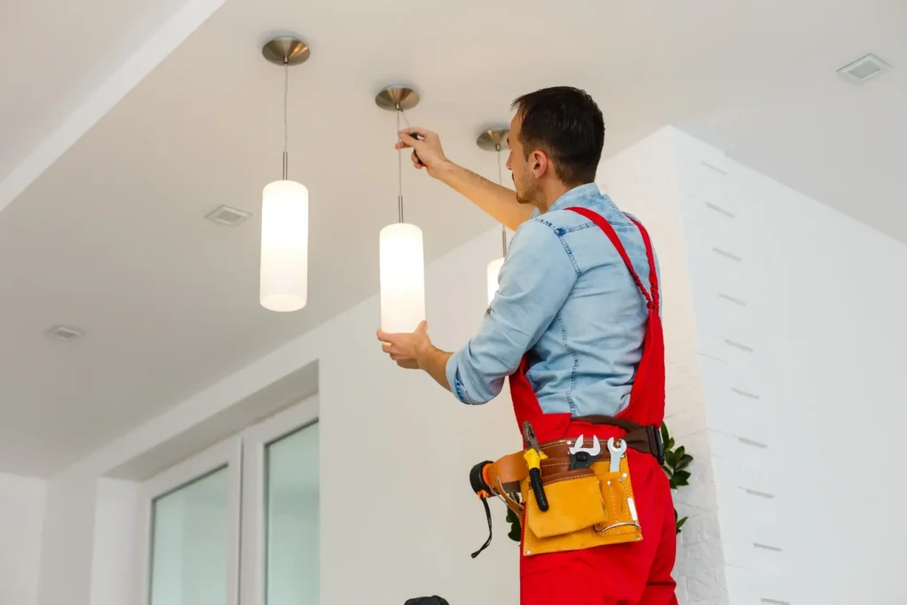 man working on cieling fan